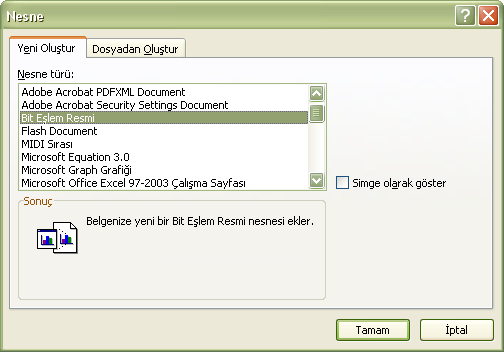 Office 2007 Nesne Ekleme