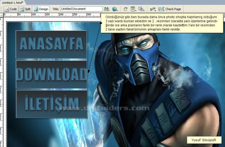 Image Map Kullanarak Bir Site Anasayfasındaki Menuyu Gerçekleştirme