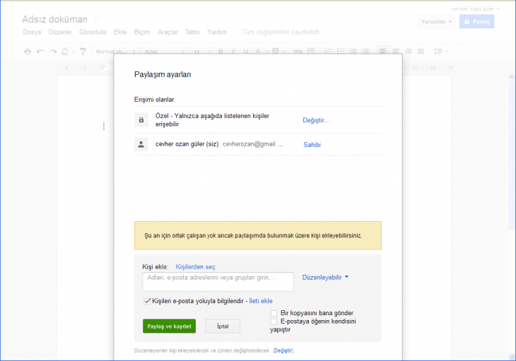 Google Docs File Menüsü